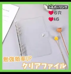 A6バインダー　シルバー 6穴　透明　シール帳　家計管理　単品　新品　人気