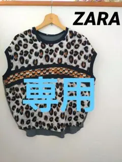 【ZARA】レオパード柄 半袖カットソー Sのサムネイル