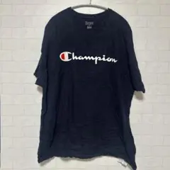 チャンピオン Tシャツ クルーネック 半袖 ロゴ XL 黒 綿 デイリー