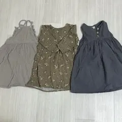 【ばら売り可】80.90.95 ワンピースセット　テータテート3着