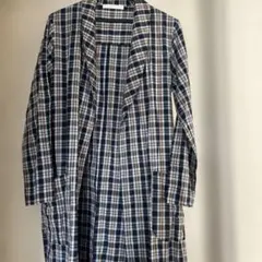 チェック柄ロングシャツワンピースジャケット