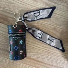 花柄レザー風キーホルダー　小物入れ