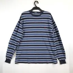 90s ラルフローレン 長袖ボーダーTシャツ 鹿の子 Lサイズ ナイガイのサムネイル