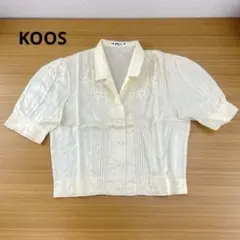 KOOS オープンカラー パフスリーブ ブラウス カットワーク刺繍のサムネイル