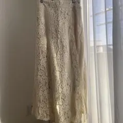 レイカズン　レース ロングスカート　オフホワイト