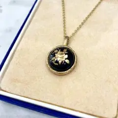 中古【 リモージュ 】LIMOGES ペンダント ネックレス　バラ　薔薇