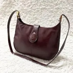 カルティエ　ショルダーバッグ　レザー　ボルドー　マエストロのサムネイル