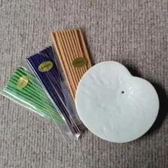 蓮の葉っぱ型香立てとお香セット