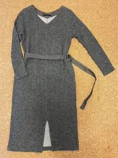 美品バンヤードストーム/Ｖネックニットワンピース/グレー/サイズ１