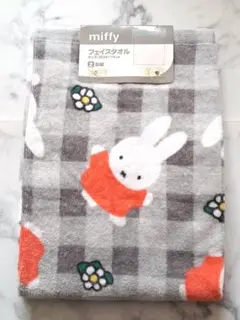 ミッフィー ギンガムチェック フェイスタオル