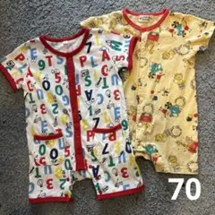 カラフルロンパース2着セット