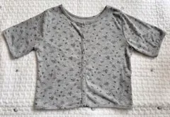 【未使用】Mサイズ　花柄カーディガン　花柄トップス　グレーのサムネイル