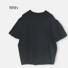 フィフス 半袖ニット パフスリーブ レーヨン ブラック M シンプルのサムネイル