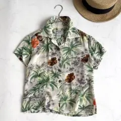 極美品✨AVANTI シルク100% アロハシャツレディース ココナッツボタンのサムネイル