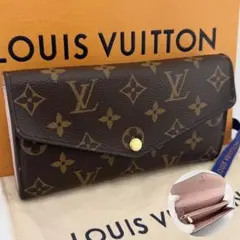 最高級美品 ルイヴィトン ポルトフォイユサラ ローズバレリーヌ モノグラム 財布