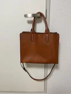 牛皮レザー　ハンド/トート/ショルダーバッグ　キャメルブラウン