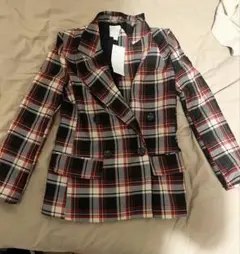 H&M （未使用タグ付き） チェック柄テーラードスーツ 上下セットサイズM