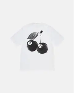 Stussy ステューシー　Tシャツ　ホワイト　8ボール　チェリー　XL