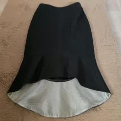 値下げ中✨ユナイテッドアローズ購入　黒のフレアスカート ストライプ裏地付き　新品