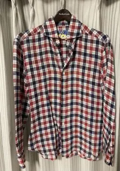 【美品】BARBA★新品3万円程度バルバDANDYLIFEチェック柄シャツ