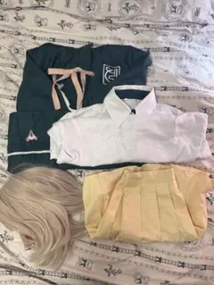 ダンガンロンパ　七海千秋　コスプレ衣装　 ヘアクリップ ウィッグ付