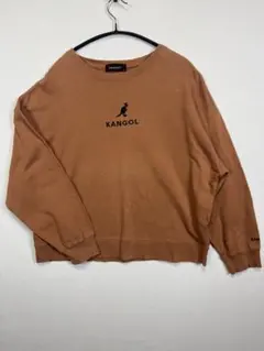 KANGOL カンゴール ロゴ刺繍スウェット L ブラウン　メンズSM