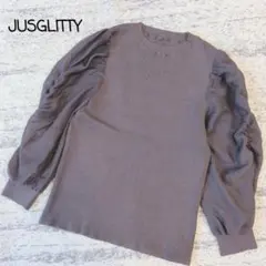 ジャスグリッティー ✿ ボリュームスリーブ リブニット プルオーバー サイズ2