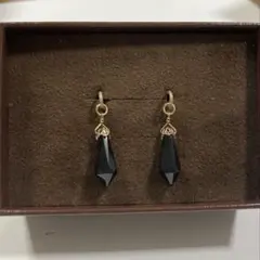 希少美品 アガット K10 ラズライトインクォーツ スタッズピアス