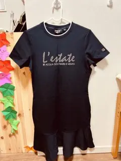 FILA L'estate フリル裾 半袖ワンピース M