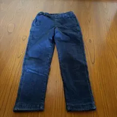 ユニクロ　ダークブルー ストレートパンツ 130サイズ　暖パン