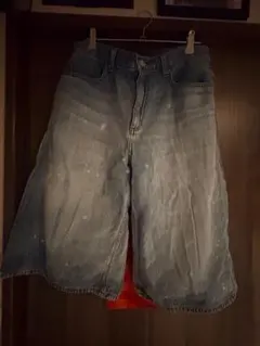 デニム ハーフパンツ ペイント加工のサムネイル