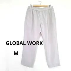 GLOBAL WORK リネンブレンド テーパードパンツ ライトグレー M