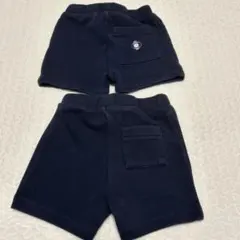 jacadi 24M 88cm ネイビーショートパンツ　2枚セット　双子洗い替え
