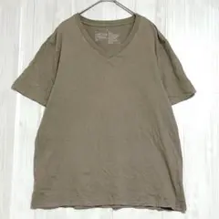 無印良品　VネックTシャツ　ベージュ　M