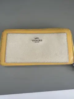COACH レザー 長財布 イエロー/クリーム