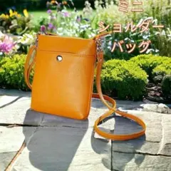 ショルダーバッグ 本革 ミニショルダーバッグ スマホショルダー ポーチ 新品 黄