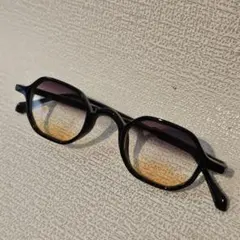 【残1】オクタゴンロイドサングラス ロイド眼鏡 ブラック カラーレンズ