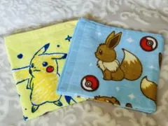 新品✨ピカチュウ・イーブイ 大判ハンドタオルハンカチ2枚セット✨