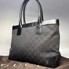 美品希少✨ GUCCI シェリーライン スエード レザー トートバッグ 黒 