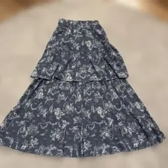 最終価格FURFUR トワルドジュイ柄 プリーツティアードスカート