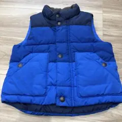美品 GAP ダウンベスト 青 80