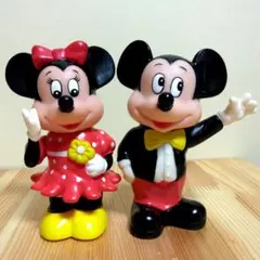 Disney ディズニー ミッキー ミニー レトロ 陶器 置物 30cm 特大