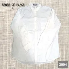 A-2004〈SENSE OF PLACE〉 ホワイト ボタンダウンシャツ L