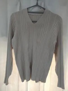 【JAYRO】リブ編み Vネック 長袖セーター【Mサイズ】