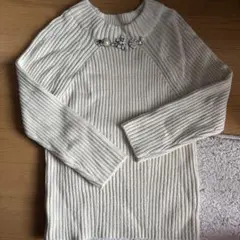 Snidel アイボリー ビジュー付きニット