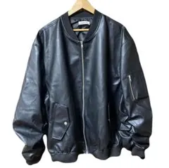 Figments オーバーサイズフェイクレザーボンバージャケット