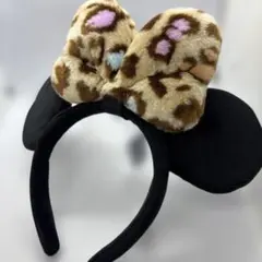 ミッキー耳 ヒョウ柄リボン カチューシャ ディズニーリゾート新グッズ情報🤩10/16(木)両パークと両パーク入園者