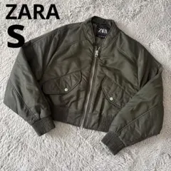 ZARA MA-1ショートジャケット　オリーブ　カーキ　S