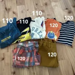 男児服　長袖Tシャツ、ハーフパンツ　110〜120 まとめ売り