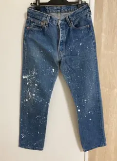 Levi's 501 ペイント加工 ストレートデニム W30 L32
